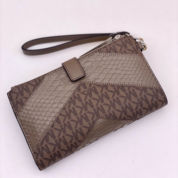 Michael Kors DoubleZip Wallet Wristlet Phone Case Dusk - Picture 10 of 15